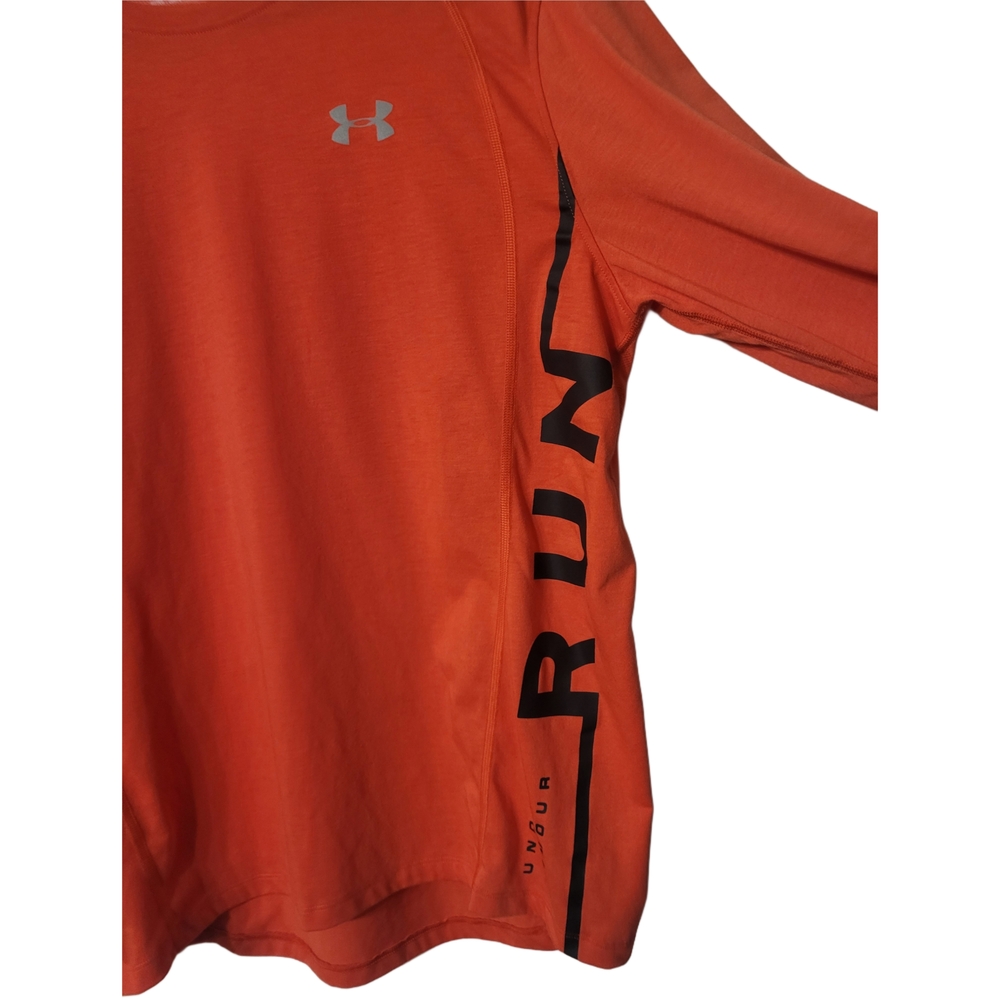 Under Armour Orange Long Sleeve Athletic Running Tee Size XL - Picture 2 of 7